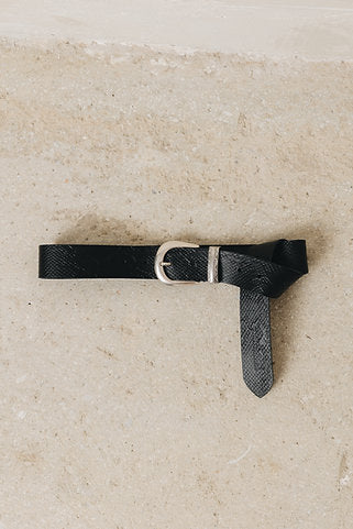 "The everlasting" leather belt Black Nickel