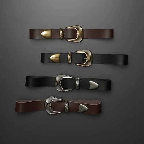 "Release" leather belt BROWN