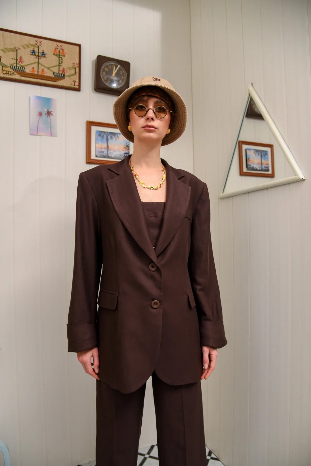 COCONUT MILK BLAZER BROWN