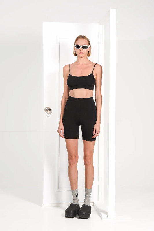 SLOW BIKER SHORTS BLACK
