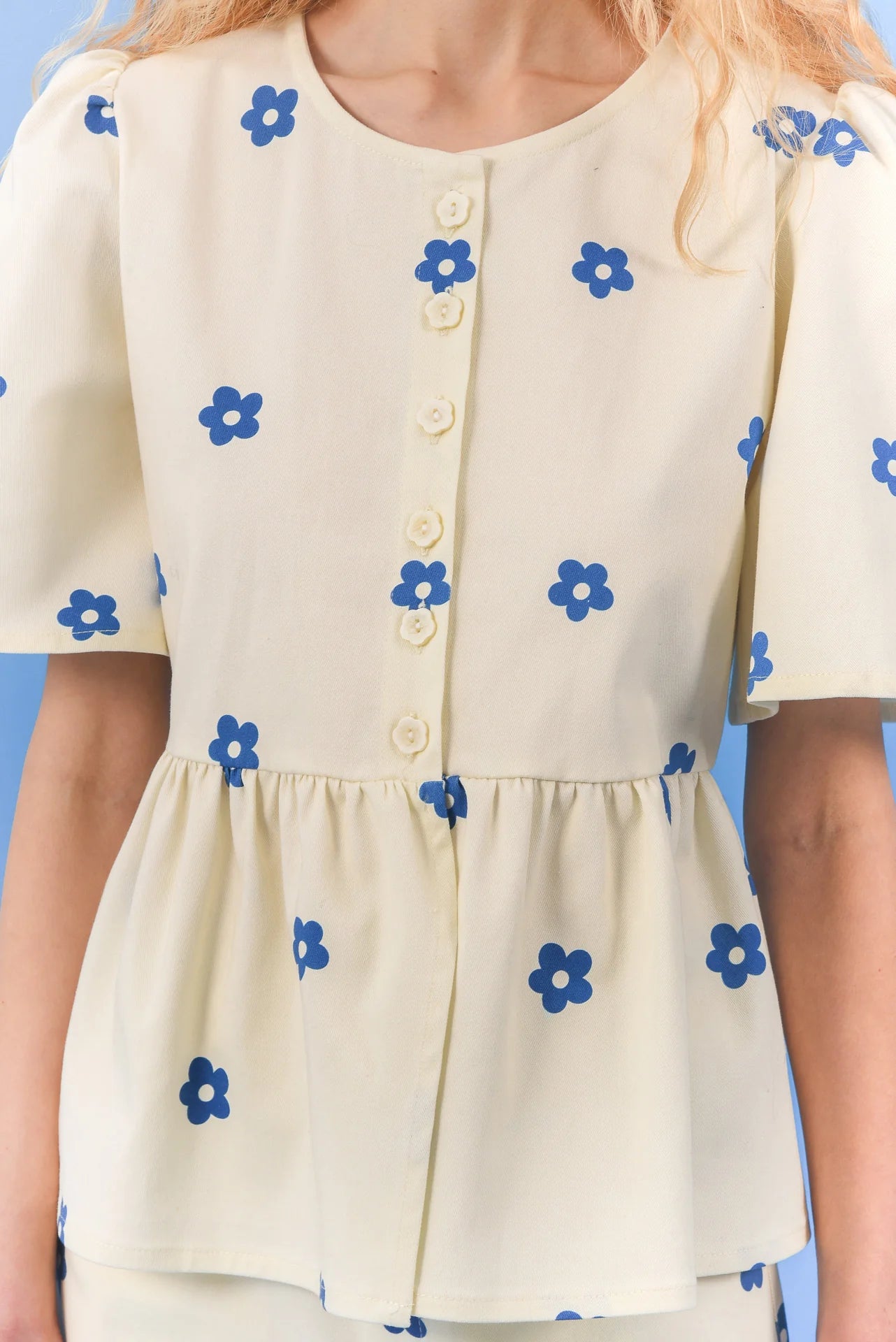 DAISY GABARDINE BLOUSE BLUE