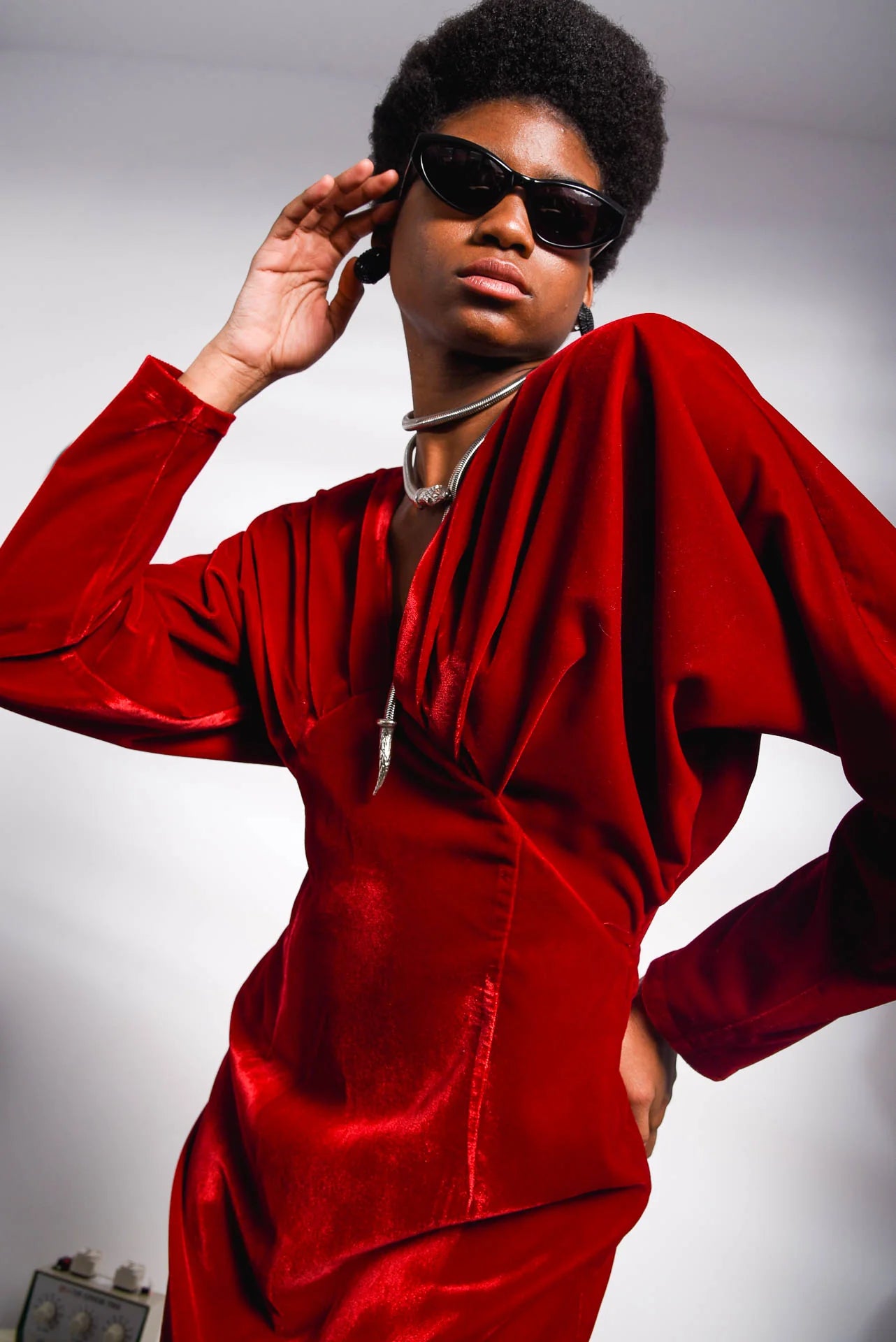 ALL-IN RED VELVET DRESS