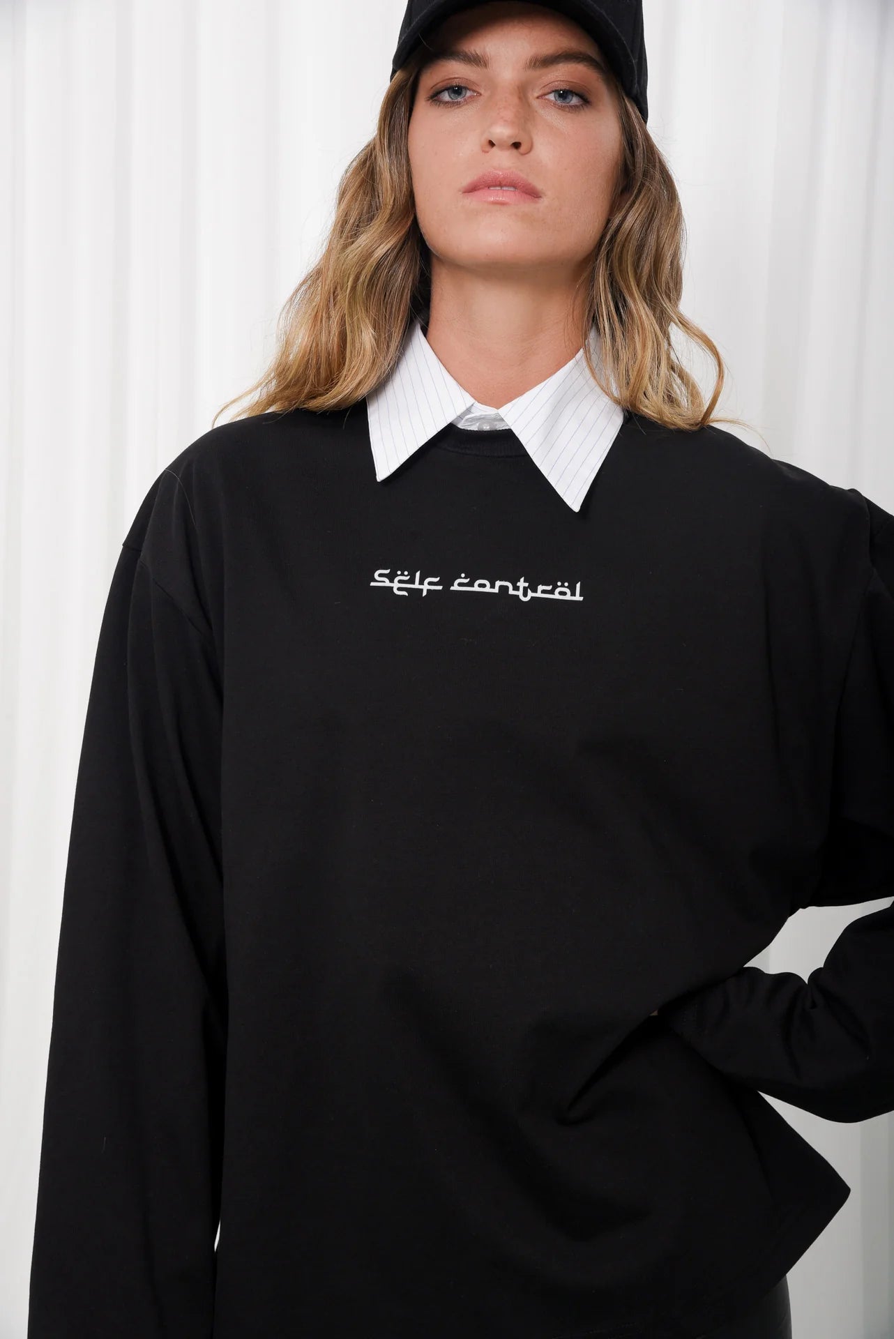 SELF CONTROL LONG SLEEVE T-SHIRT BLACK