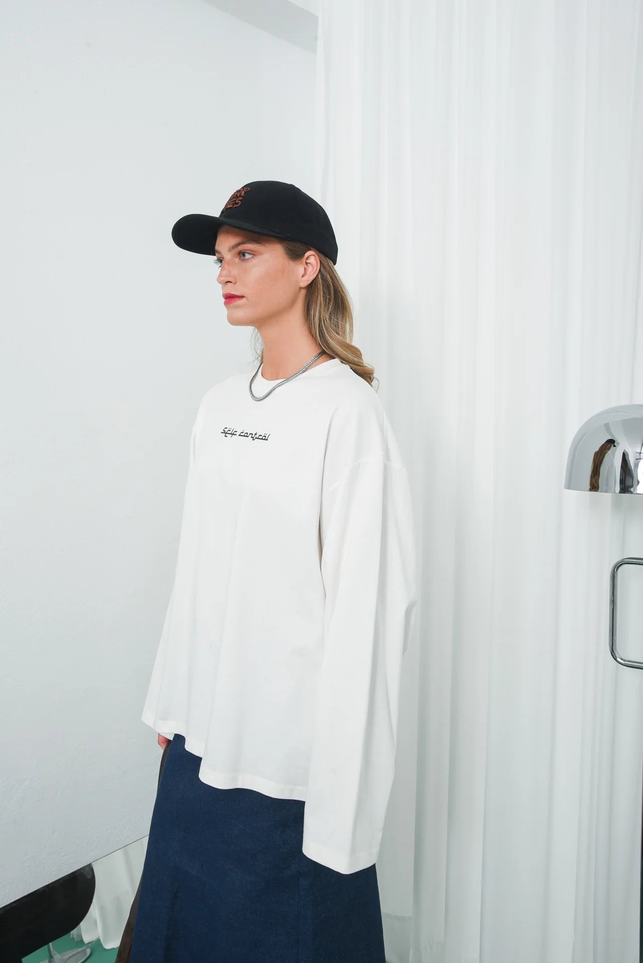 SELF CONTROL LONG SLEEVE T-SHIRT WHITE