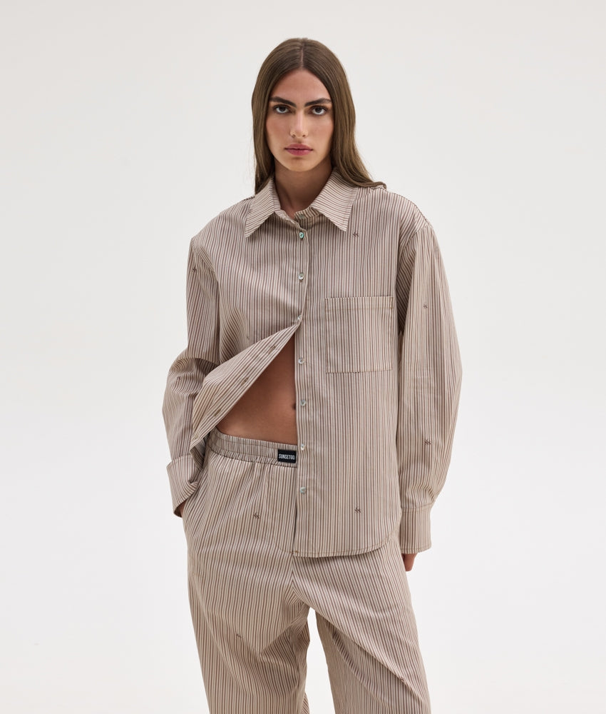 AGNES SHIRT BEIGE STRIPES