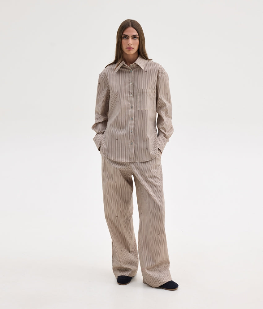 AGNES SHIRT BEIGE STRIPES