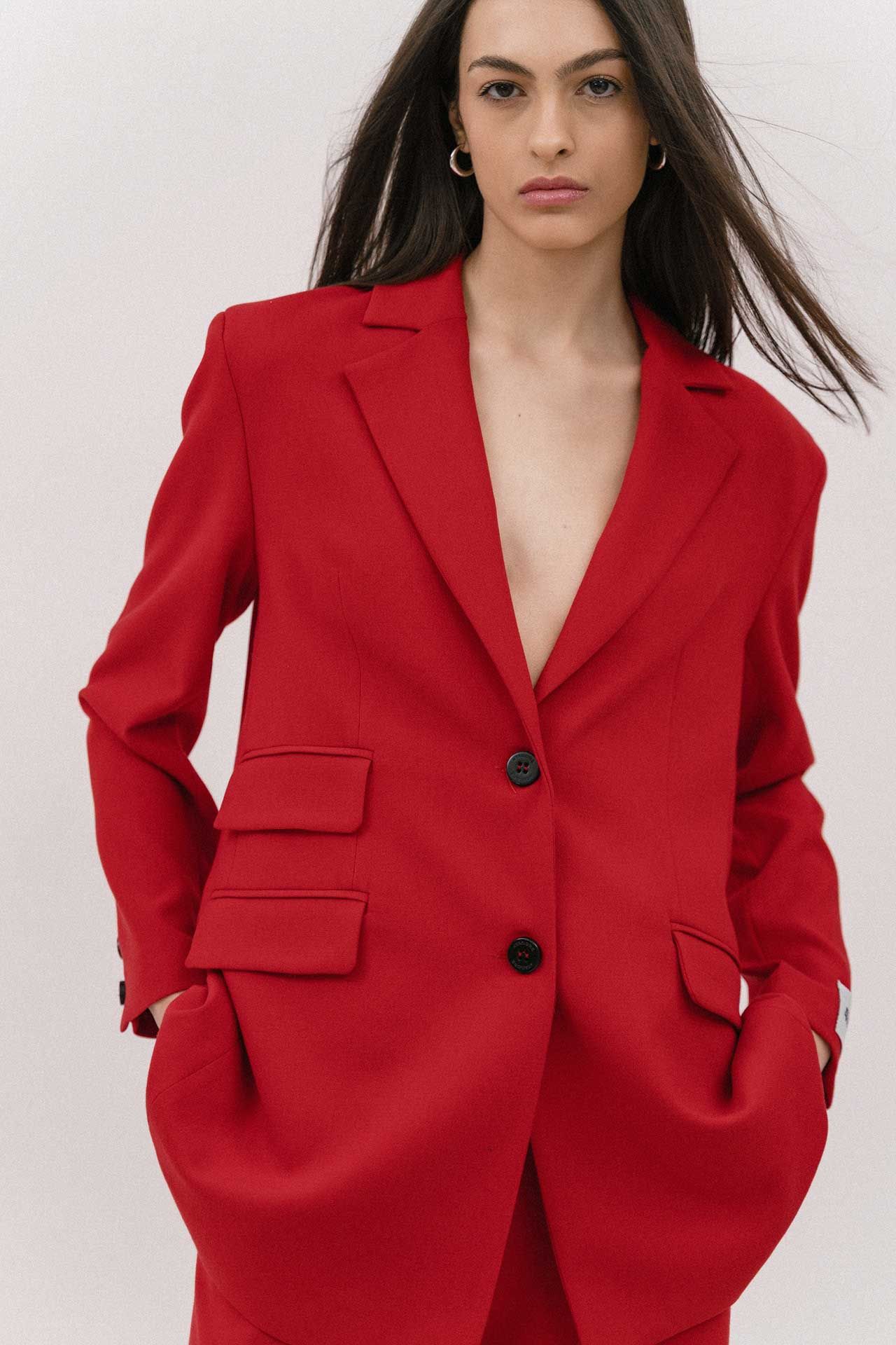 The Spice It Up Oversized Blazer Red