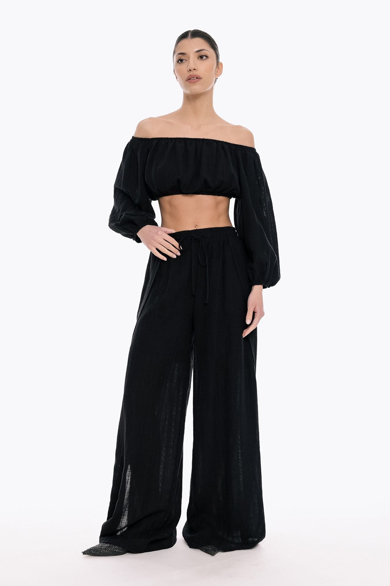 Busy Line Wide Leg Pants