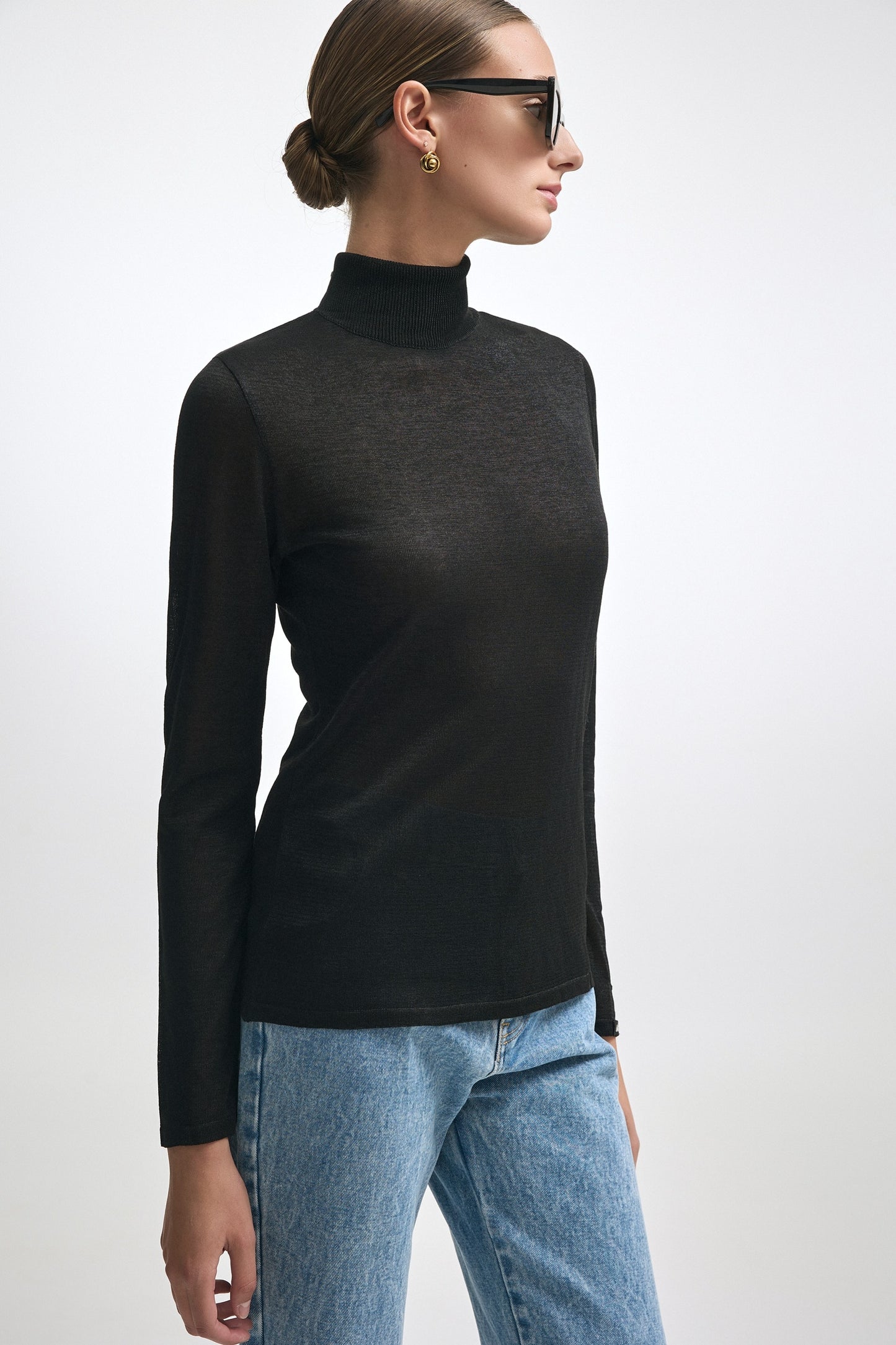 KATE KNITTED BLOUSE BLACK