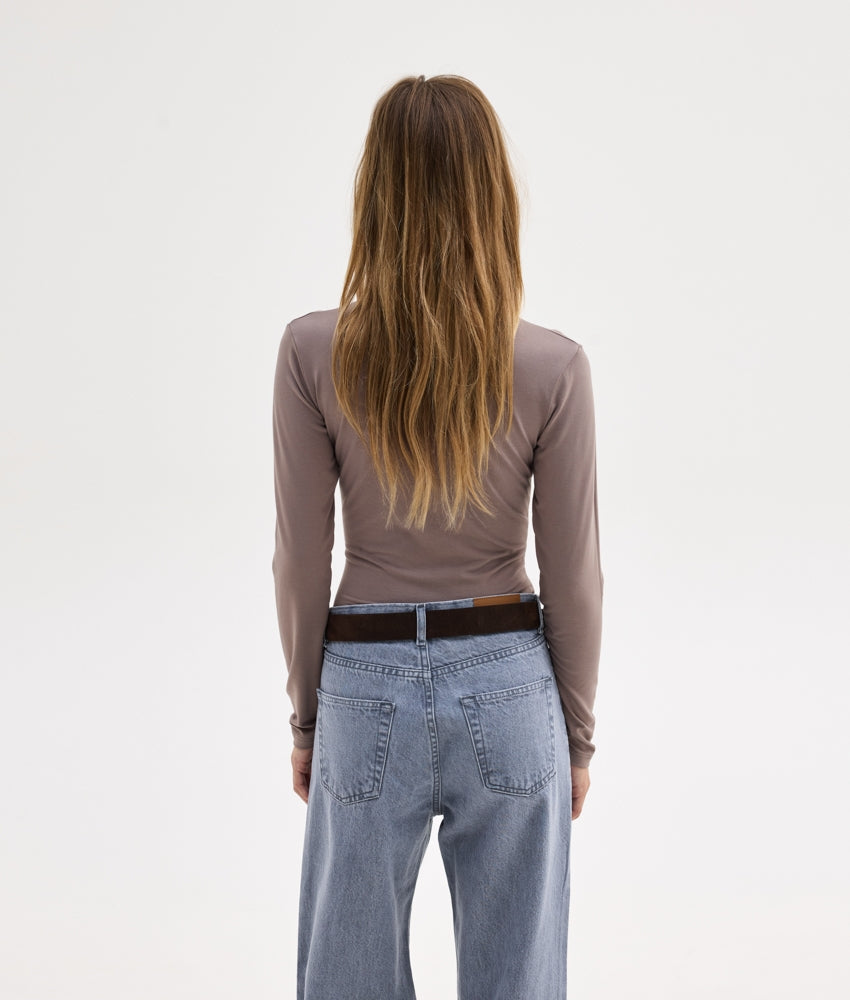 LAURA TURTLENECK TOP GREY