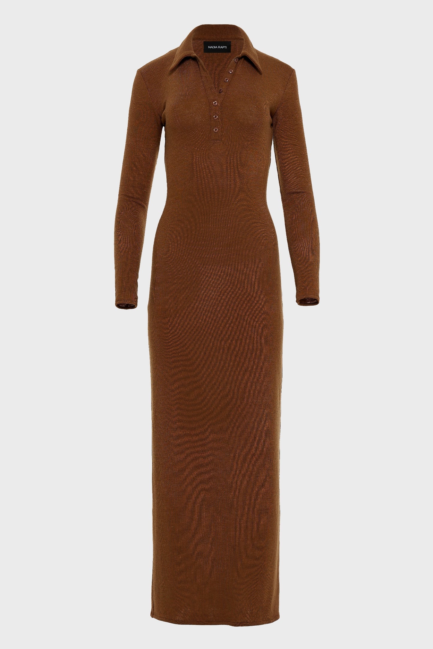 WHITNEY LONG SLEEVE DRESS BROWN