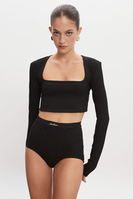 BITE CROP TOP BLACK