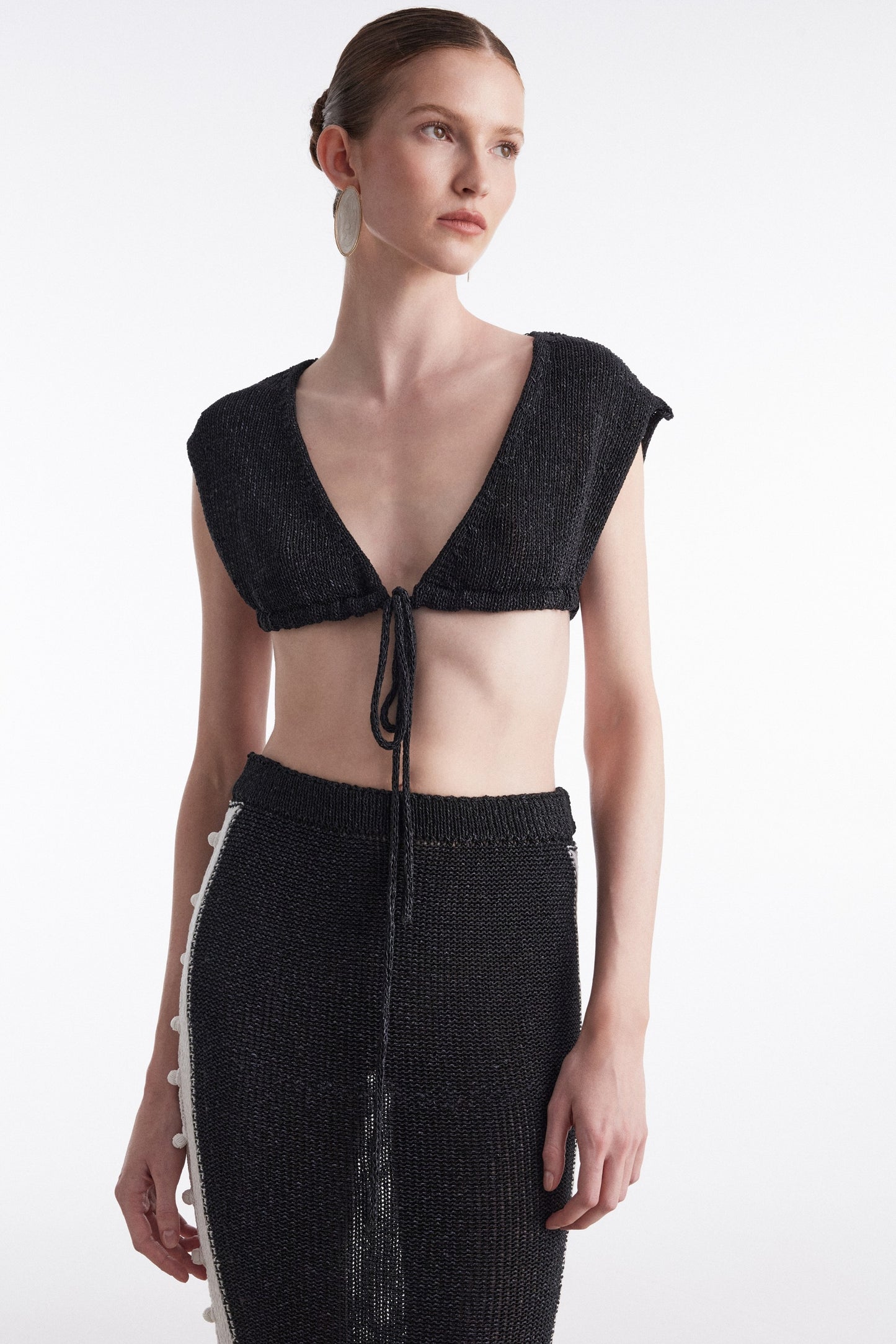 VOYAGE KNITTED TOP BLACK