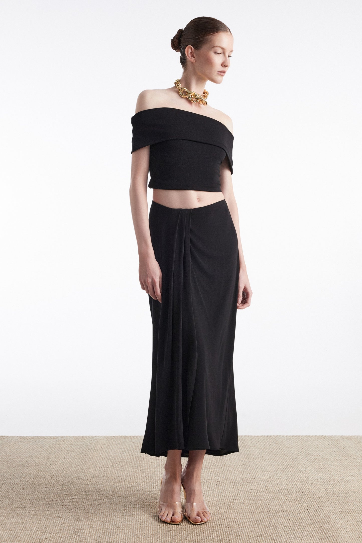 ARIA MIDI SKIRT BLACK