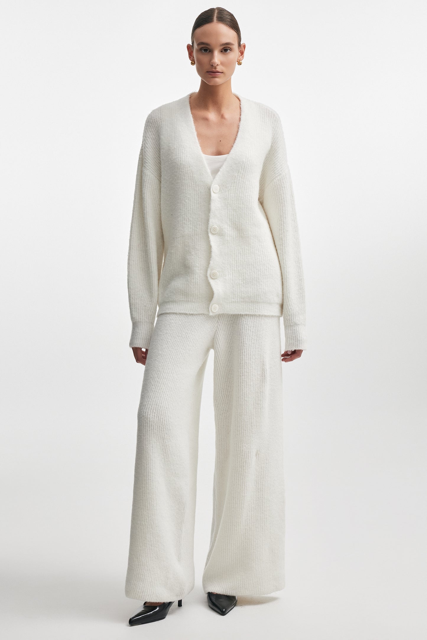 DONNA KNITTED CARDIGAN WHITE