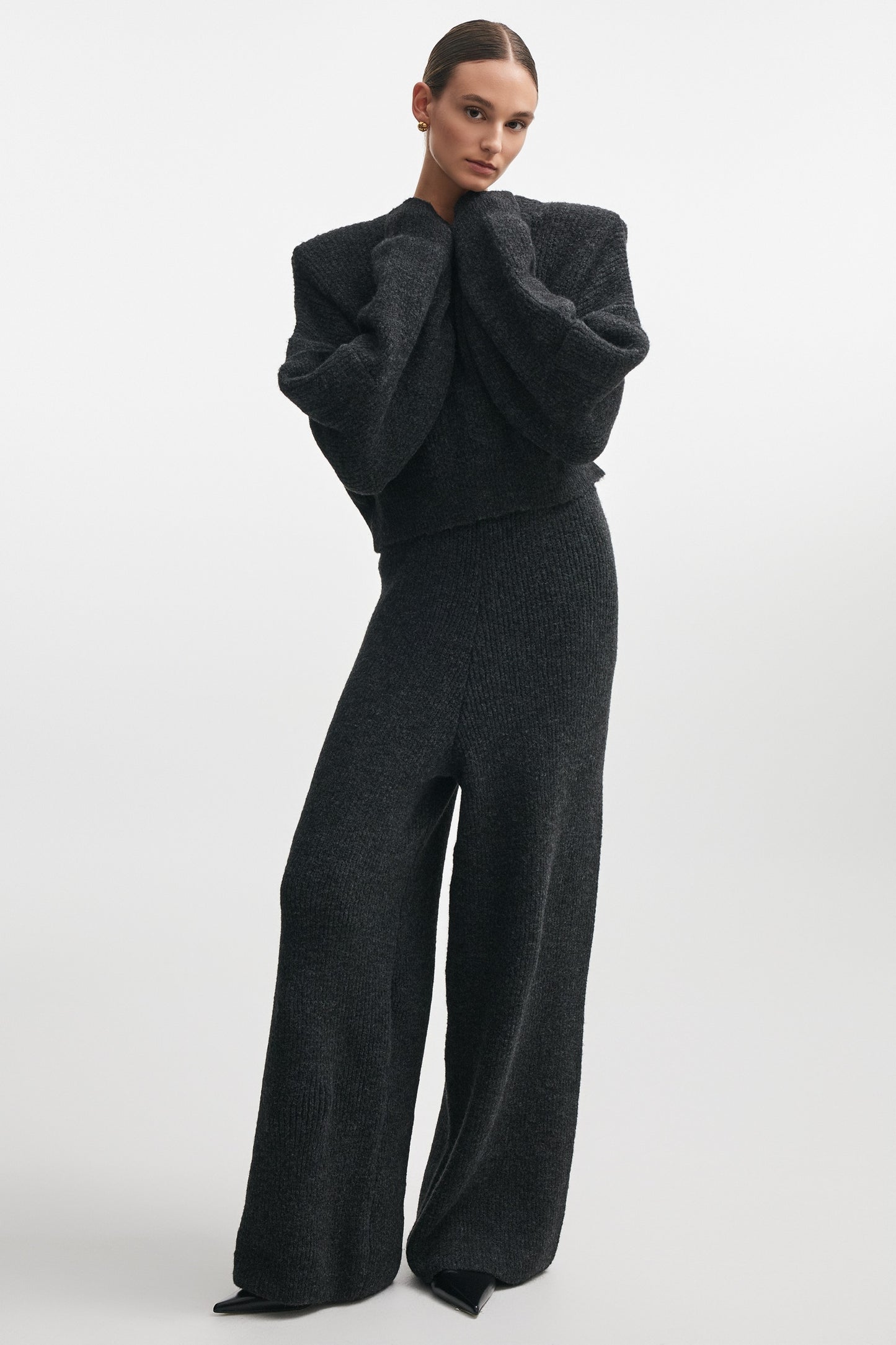 DONNA KNITTED TROUSERS ANTHRACITE