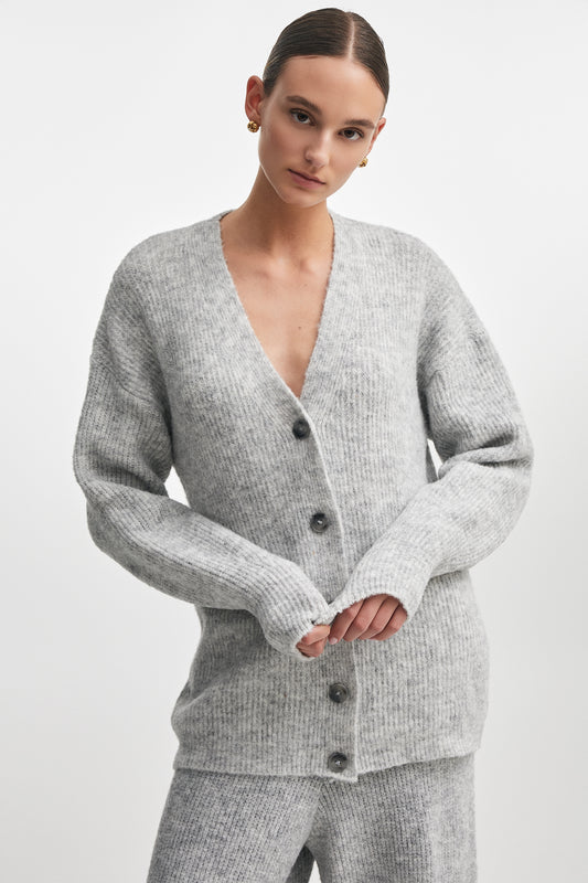 DONNA KNITTED CARDIGAN GREY