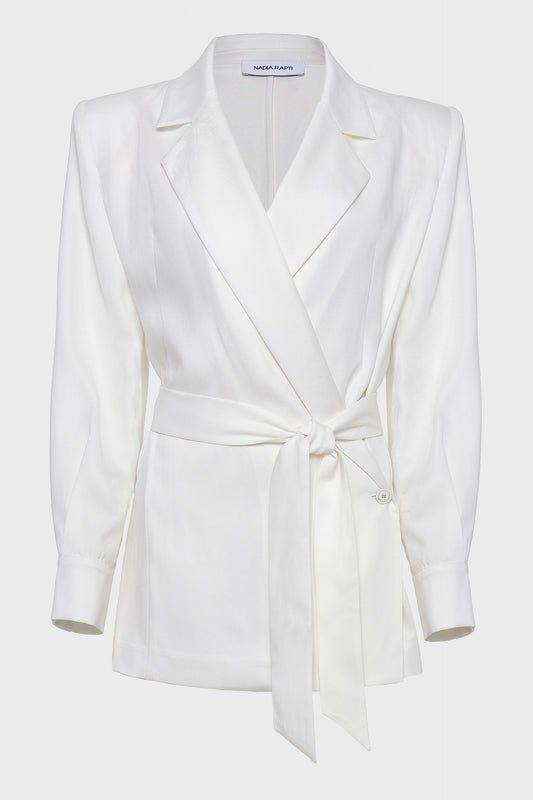 LETICIA BLAZER DRESS WHITE