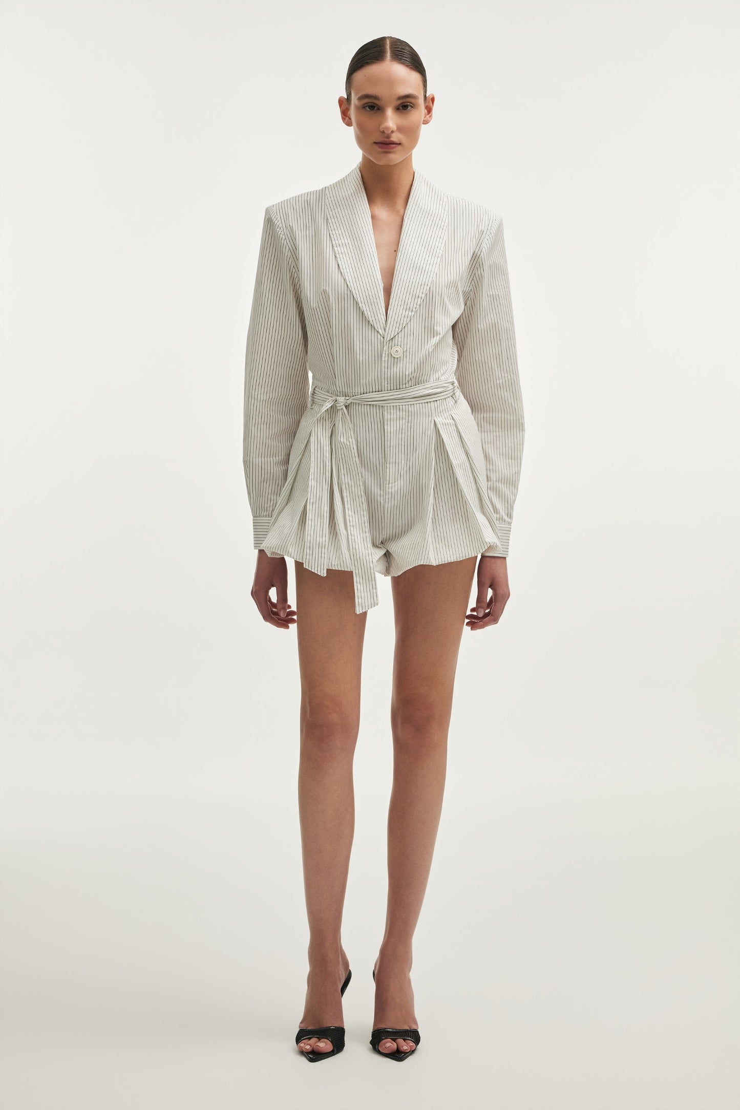 LEONE PLAYSUIT WHITE/BLACK