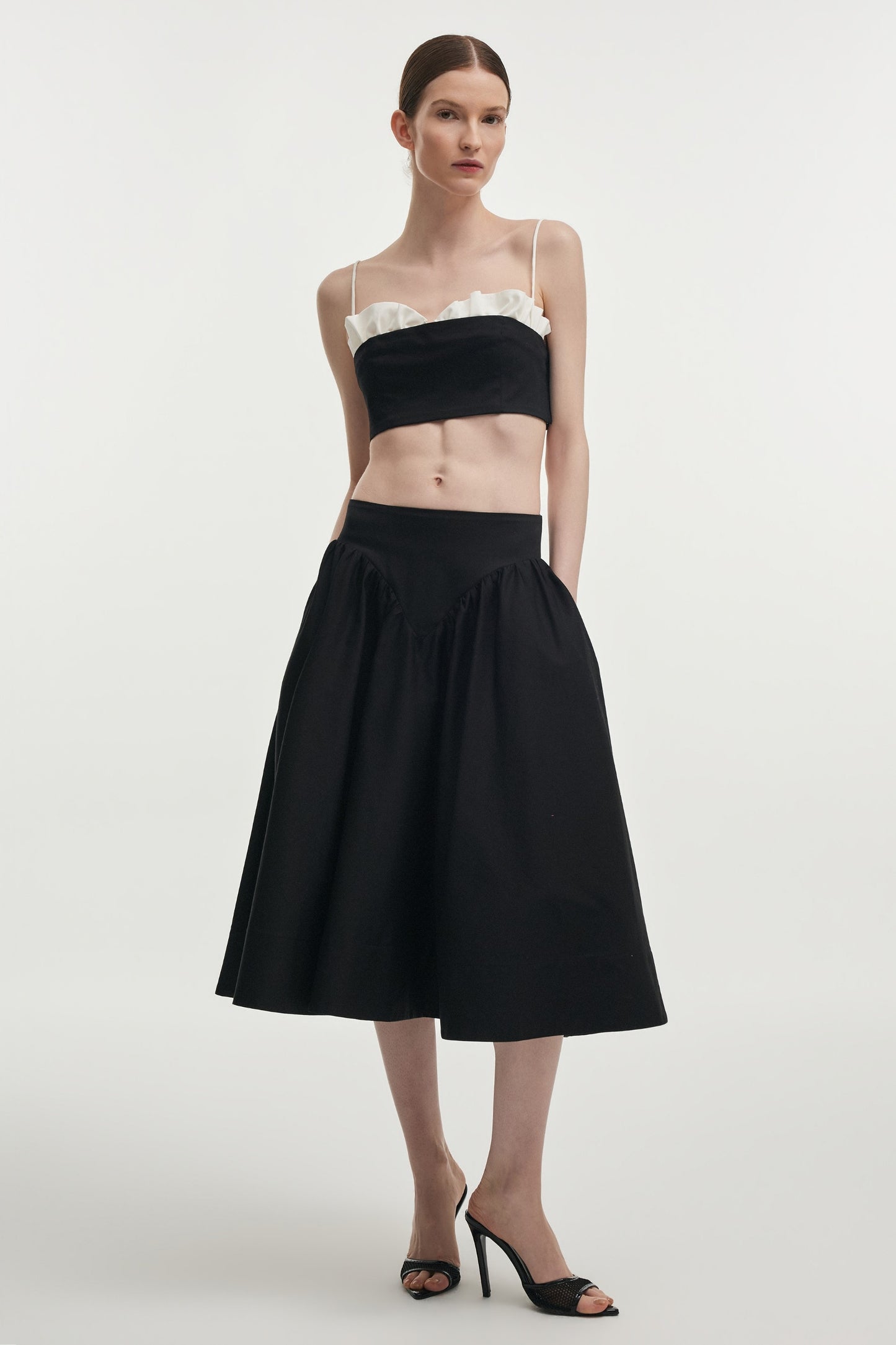HIBISCUS TOP BLACK/WHITE