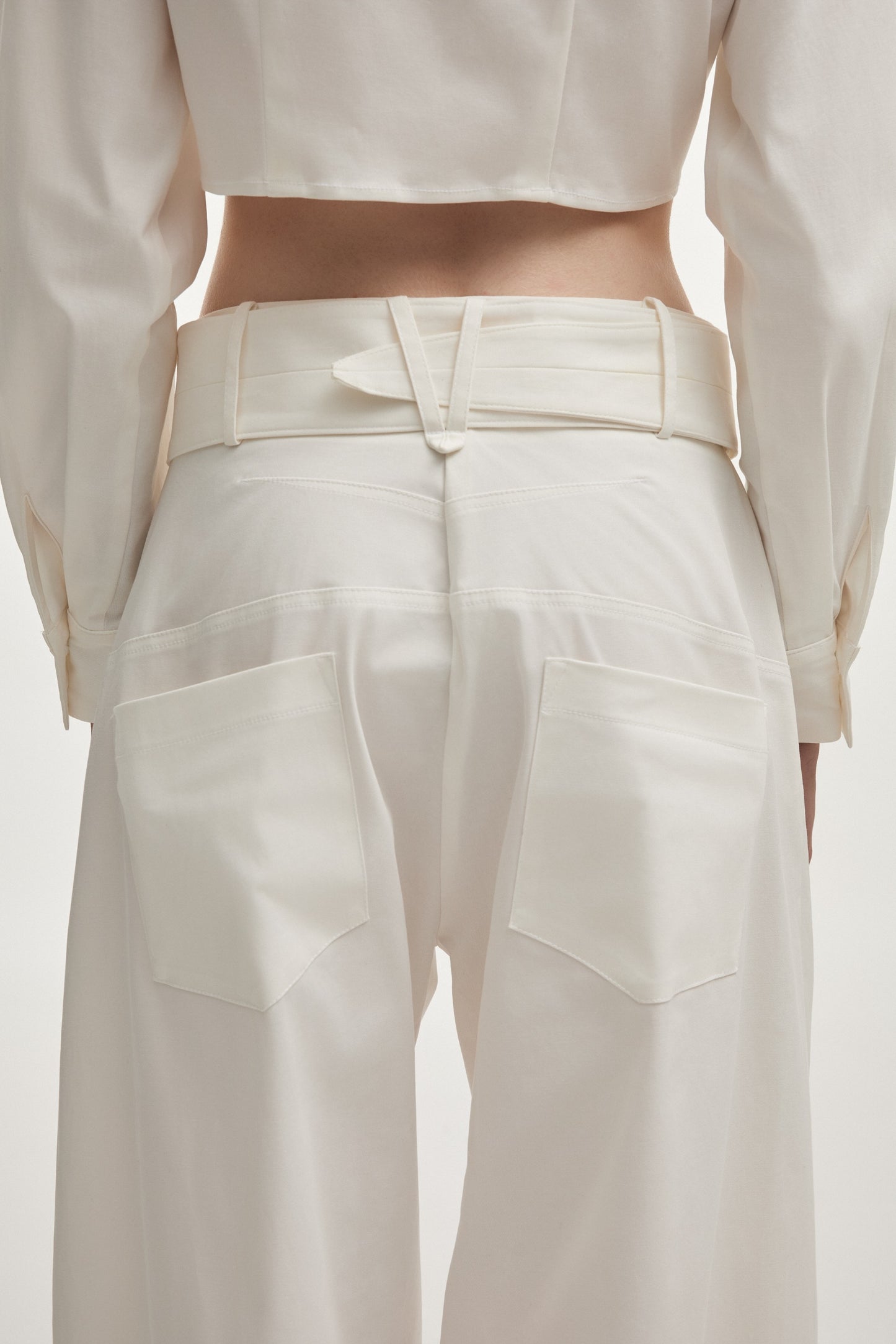 PURE BARREL TROUSERS WHITE
