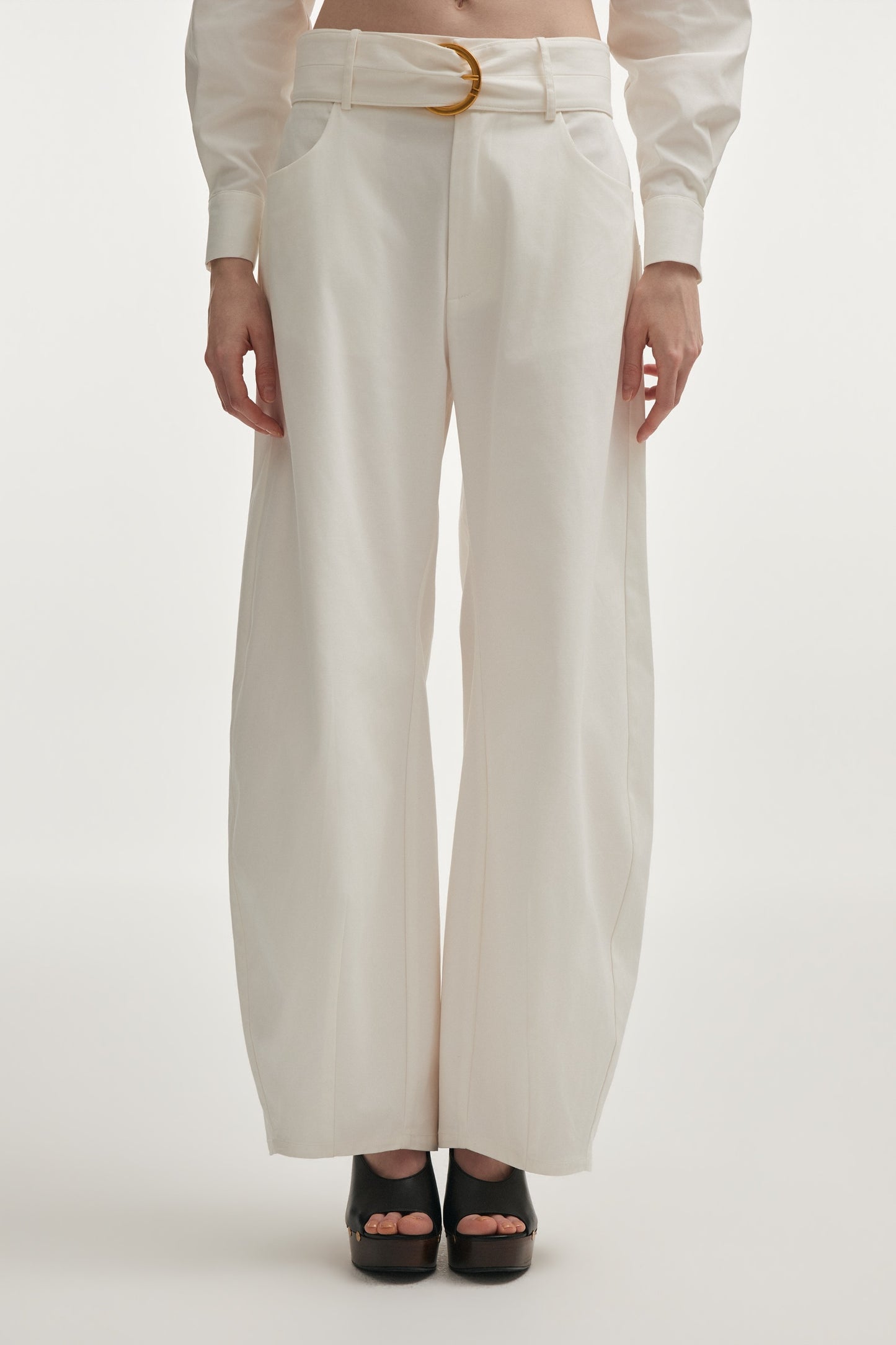 PURE BARREL TROUSERS WHITE