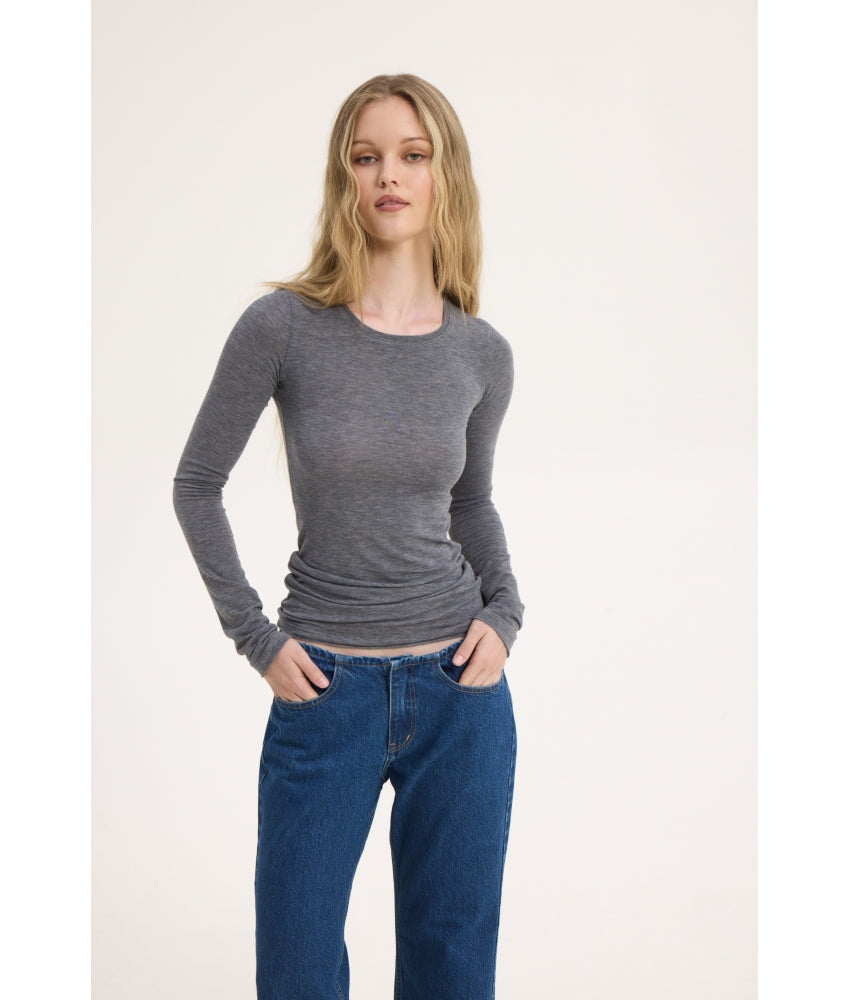 SARAH LONGSLEEVE TOP GREY