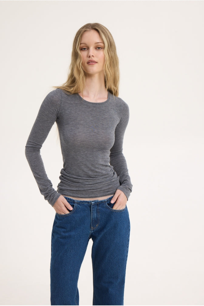 SARAH LONGSLEEVE TOP GREY