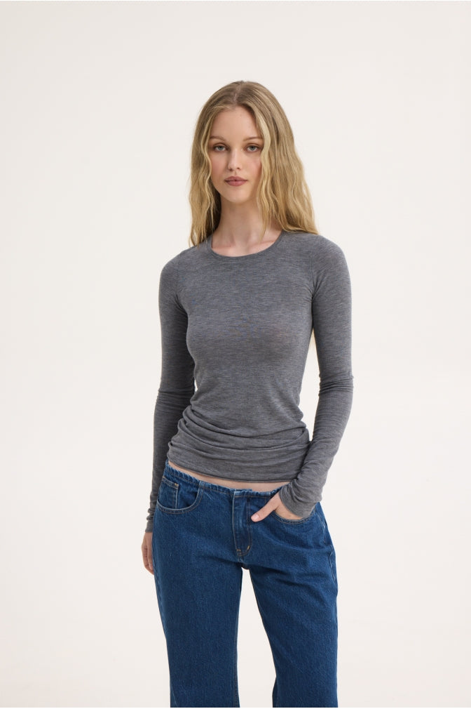 SARAH LONGSLEEVE TOP GREY