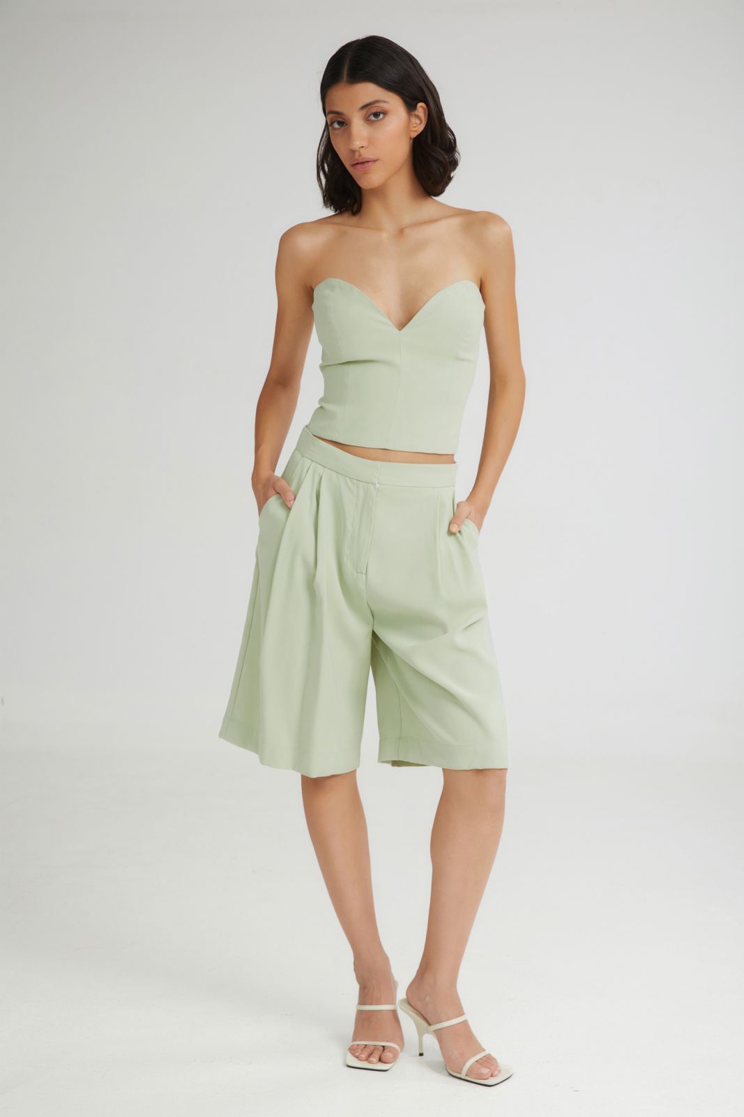 The Melted IceCream Strapless Top Mint
