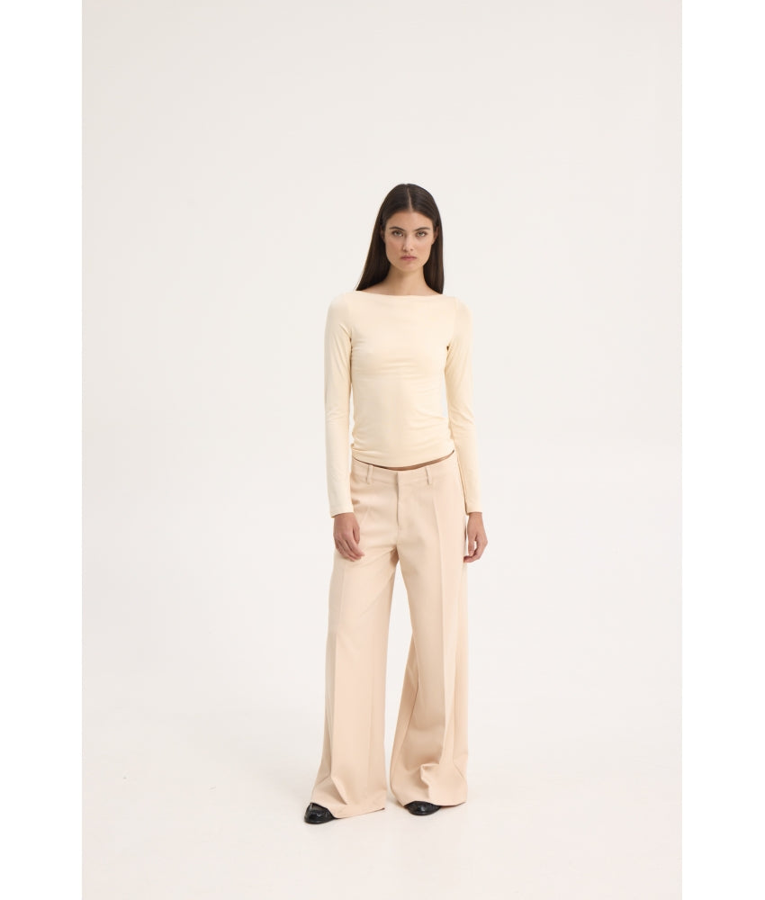 TYRA LOW WAISTED PANTS BEIGE
