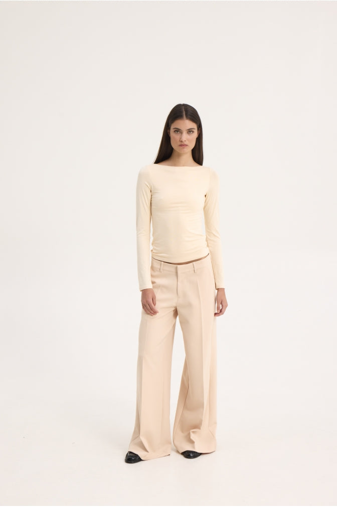 TYRA LOW WAISTED PANTS BEIGE