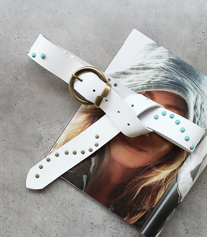 "Blue eyes" leather belt